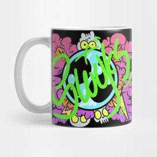 Dope Slluks logo pink cloud illustration Mug